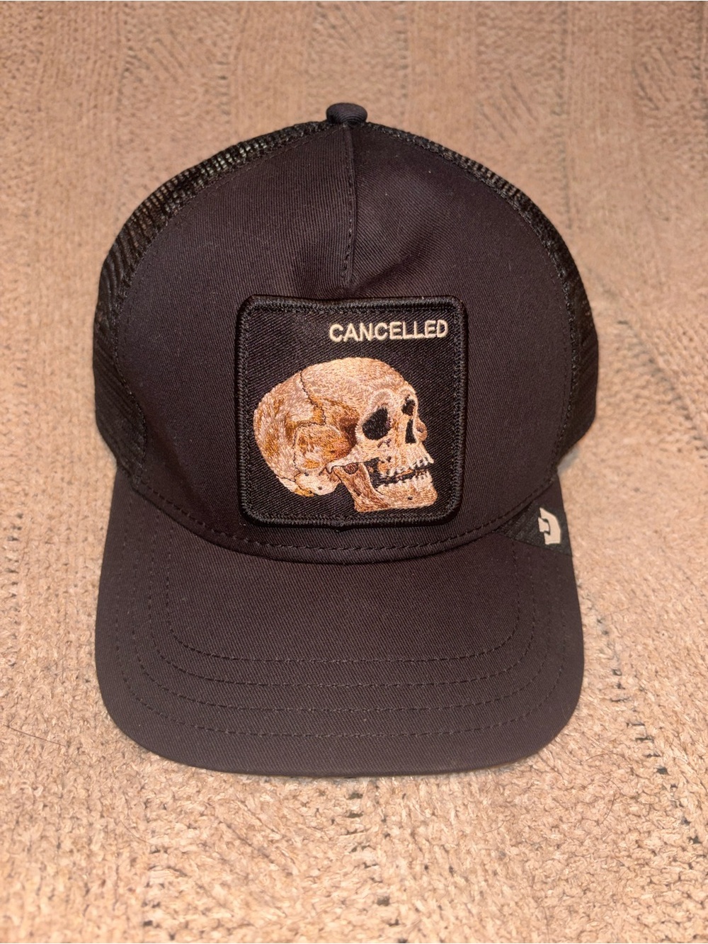 Goorin Bros The Cancelled Skull Black Trucker Hat NWT 101-2292